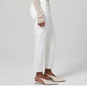 Citizens of Humanity Emerson White Distressed Crop Straight Leg Jeans‎ Size 31